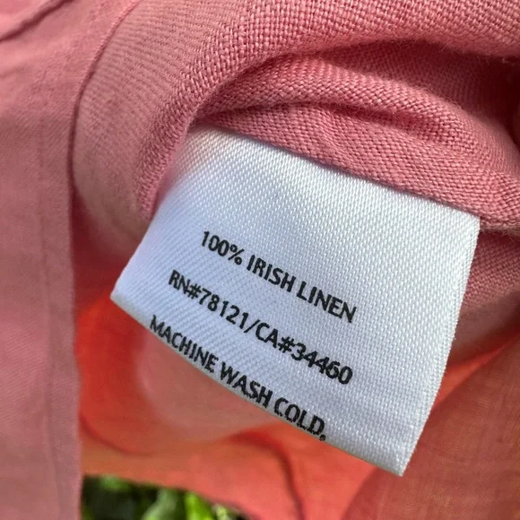 Eileen Fisher Coral Linen Shirt - Picture 3 of 6